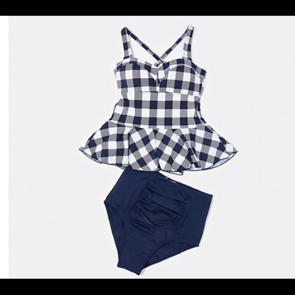GILI peplum two piece tankini new